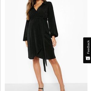 Black maternity wrapped collard dress size 10